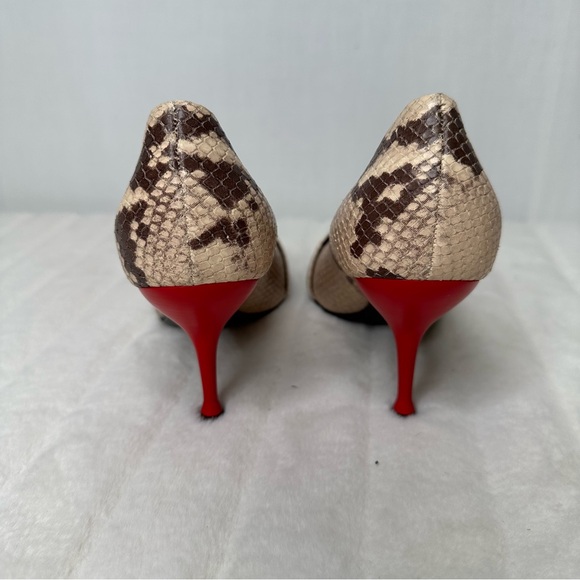 Giuseppe Zanotti 🎂 Snake embossed leather, top strap with contrast red heelSz37 - Picture 9 of 9